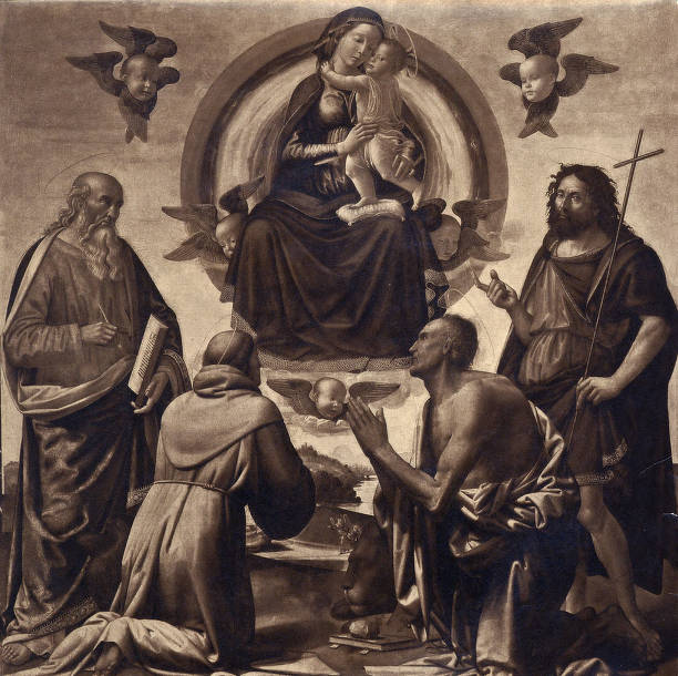 MT_123_Ghirlandaio Domenico_Virgin and Child in Glory with Saints John the Evangelist Francis Jerome and John the Baptist_ca1496_1497